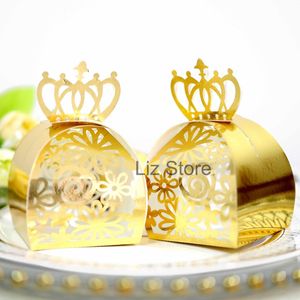 Crown Candy Box Hollow Out Flower Candy Chocolate Boxes Paper Children Candies Box Festival Festas de casamento Chá de bebê Favor TH0901