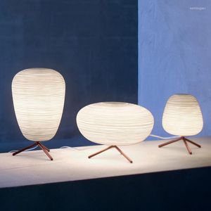Masa lambaları İskandinav yaratıcı cam lamba pileli tonlar masa oturma odası dekor tasarımcısı basit ışık yanında yatak odası için led