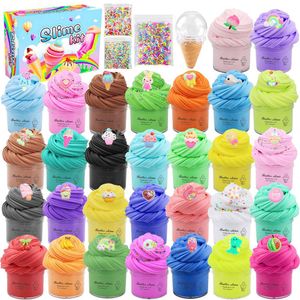 30pcs/Set Slime Clay Toys Kit Plasticine Charms Slime Toy 30 мл*30 Пушистый свет мягкий полимер Clay Squeeze Playdough For Kids 2489