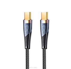 Кабели PD 100W 66W 5A USBC до USB Тип C Прозрачный кабель 6A Светодиодный шнур с помощью быстрого зарядного устройства.