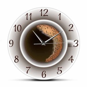 Настенные часы чашка кофе с пеной декоративной настенные часы кухонные часы декор кофейня настенные часы кафе в стиле Стиль Смотрение 230310