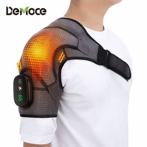 Back Massager Heating Vabration Shoulder Massage Brace 3 Levels Physiotherapy Therapy Pain Relief Left Right Electric Battery Heated Massage 230310