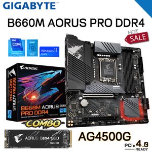 Gigabyte Kit B660M AORUS PRO DDR4 Anakart GP-AG4500G SSD 500GB Intel B660 Destek 12 Gen LGA 1700 CPU Oyun Ana Panosu Yeni