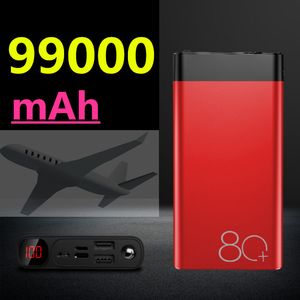 Güç Bankaları 99000mAh Tip C Mikro USB Güç Bankası LED iPhone için Taşınabilir Harici Pil Şarj Cihazı 12PRO XIAOMI HUAWEI