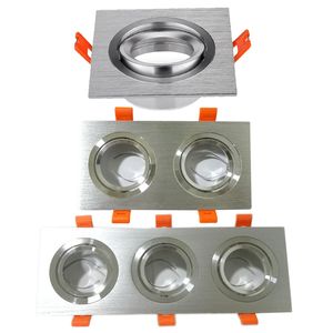 Innenbeleuchtung Schwarz Weiß Silber Beleuchtungszubehör Quadratische LED-Deckeneinbauleuchte Verstellbarer Rahmen MR16 GU10 Glühbirnenbefestigung Downlight crestech168