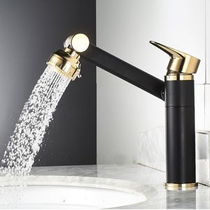 Banyo Lavabo musluk musluk banyo havzası musluk lavabo mikseri siyah altın tek saplı römer döner su tasarrufu ve soğuk paslanmaz çelik showte 230311