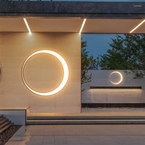 Duvar lambası açık güneş lambaları su geçirmez bahçe led hafif villa ay ışıkları ev dekorasyon aydınlatma