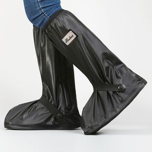 Ayakkabı Parçaları Aksesuarlar Erkek Galoshes Yağmur Kapağı Yüksek Botlar Su Geçirmez Kalınlaştırılmış Dış Mekan Bisiklet Yürüyüşü Siyah PVC Katlanabilir Adam 230311