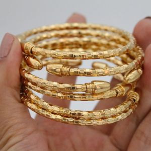 Bangle 6 штук классического эфиопского 5 -мм 5 -мм дубая женского золотого браслета Подарок африканский индийский бальный браслет на Ближний Восток свадьба 230310