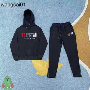 Мужские спортивные костюмы High Street Trapstar Спортивный костюм Broidery Hoodie Sweatshirts Men Women Set Suit Sweatpants 1008H22