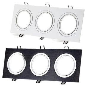 MR16 Gu10 Tavan Kare Çerçeve Aydınlatma Aksesuarları Siyah Gömülü Kare Downlight Tutucu Ayarlanabilir Çerçeve LED GU10 MR16 OEMLED