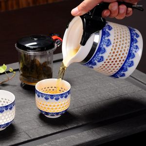 Чашки блюдцы Полово сине -белый чайный чайник -чайник чайник Фильтр кофейный чашка для выписки для дорожного проезда Китай набор 1 горшок 2