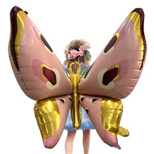 3D Butterfly Foil Balloon 47 дюйм Большой Ангел Крыло Шаллон Бабочки Сказочный воздушный шар для девочки Свадебная бабочка на день рождения