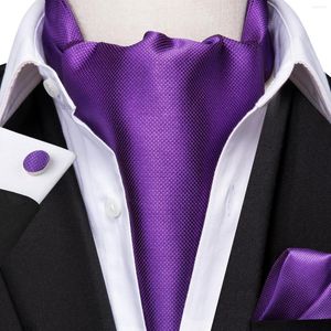Бабочки Hi-Tie 60 Colors Silk Mens Mens Ascot Hanky ​​Mufflinks Set Jacquard Paisley Floral Vintage Tie