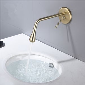 Banyo lavabo muslukları banyo havzası musluk pirinç fırçalanmış altın lavabo mikser musluk soğuk lavabo vinç musluk duvar içi su damla musluk gül altın/altın 230311