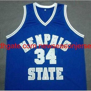 Vintage nadir MS State #34 Elliot Perry Basketbol Forması Özel herhangi bir isim numarası Jersey