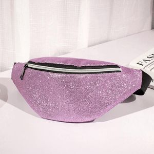 Bel Bags Sequins için Sequins Bling Paketi Omuz Eşekçi Göğüs Çantası Kadın Kemer Seyahat Cep Telefonu