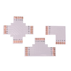 Şeritler Şerit Işık Konnektörü 10 PCS 4 Pin 8mm 10mm PCB Kart Yok Kolay Toka SMD 2835 RGB LED LEDLE