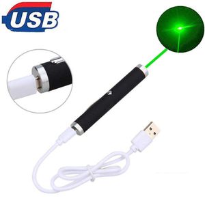 USB Rechargeable Green Laser Pointer Lezer Green 532mm Laser Single Pointer Pen Powerful Device Laser Pointer Presentation Pen