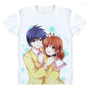 Мужские футболки T Anime Clannad за сюжетными футболками с коротким рукавом с коротким рукава