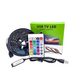 TV LED Işık Şeridi 16.4ft Arka Işık LEDS Işıkları Bluetooth Uygulama Kontrolü Senkronizasyon Müziği USB Powered 5050 RGB Bias Lighting PC Monitor Oyun Odası için