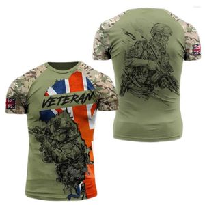 Erkek Tişörtleri İngiliz Ordusu Kamuflaj T-Shirt Erkek ve Kadın Özel Kuvvetleri Yüksek Kalite 3D Baskı Yaz Büyük Boy Kısa