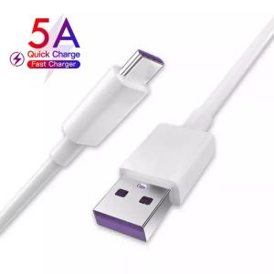 Cabo USB Tipo C 5A Cabos de carregamento rápido USB-C 1M 1,5m 2m Charging Fast Celular Data Cable para acessórios para Android