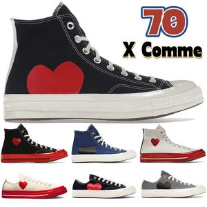 Lüks erkek rahat ayakkabılar Chucks All-Star 70 x Comme Hi öküz Beyaz siyah Balıkçıl Kırmızı Orta Taban Mavi Kuvars tasarımcı spor ayakkabıları üst moda kadın eğitmenler 35-44 EUR