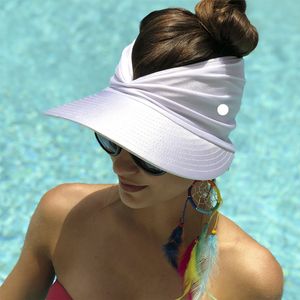 LL Visor Hat Flexible Adult Hat for Women Anti-UV Wide Brim Cap Easy To Carry Travel Caps Fashion Beach Summer Sun Protection Hats LL589