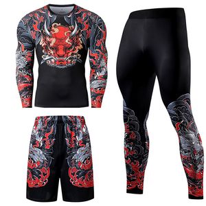 Erkek Tişörtler 23pcs Erkekler Trailsuit Sıkıştırma Seti Egzersiz Spor Giyim Giyim Giyim Fitness Uzun Kollu Sıkı Sıkı Üst Bel Tayt Spor Takımları 230311