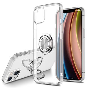 Şeffaf Clear Tpu Kickstand Yüzük Telefon Kılıfları İPhone 15 14 13 12 11 Pro Max Xr XS Max 8 7 6 Plus Samsung S23 S22 S21 S20 Note20 Note10 Plus Ultra