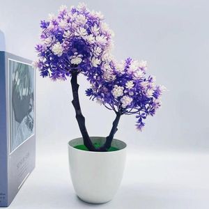 Dekoratif çiçekler oldukça canlı renk çift toplar yeniden kullanılabilir ev dekorasyon sahte saksı yeşil bitki bonsai sahte sahne düzeni