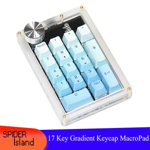 RGB Light Klavye Macropad Yeni Hotswap Yuvası 17Keys 1knob Anahtar Programlama Programlanabilir Medya Oyuncu Düzeni Tuş Takımı Kazan MacOS