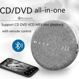 Новый портативный Bluetooth CD Player DVD VCD mp3 Hifi с динамиком Walkman USB Vintage Music с удаленным контролем Stereo Home Изучение