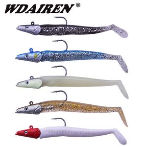 10 pcBaits Lures 5 Adet/takım Jig Balık Kafası Batan 11 cm 22g Balıkçılık Cazibesi Taze Tuzlu Su Doğal Canlı Vücut Yumuşak Yem 5 Renk Jigheads Balık Takımı R230215