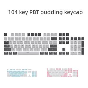 Новый 104 клавиш с двойным выстрелом PBT OEM Puding Profile Profile Backlit Gamer Keycaps Black for Cherry MX Switch Mechanical Keyboard Kit