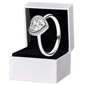 CZ Pırlanta Aşk Kalp Yüzükleri için Pandora için Otantik Sterlling Gümüş Düğün Tasarımcı Mücevherleri Kadınlar Kız Arkadaşı Hediye Katılım Seti Orijinal Perakende Kutusu