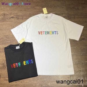 Wangcai01 DIY T-shirt iyi kaliteli renk elmas vetentleri moda gömlek erkekleri 1 1 vtm kadınlar vintage t gömlek büyük boy tee erkek giyim 0315h23