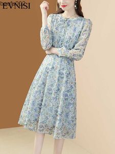 Повседневные платья evnisi шифоновое цветочное платье для женщин 2022 Осень Новые французские платья с длинными рукави