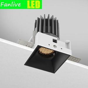 Downlights 10pc Renkli Kare Gömme Trimess Cob LED 9W 13W 220V Yüksek CRI 92 Tavan Spot Işıklar İç Mekan Fuaye İçin Lambalar