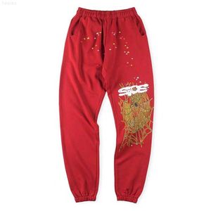 Calça Masculina Perna Teia de Aranha Vermelha Young Thug Spider Joggers Calça Masculina Feminina Hip Hop Sp5der Calças 555555 Calça de Moletom Outerwear Calças OPD2