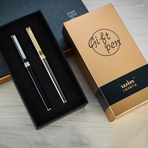 Hediye Kutusu ile Üst düzey Kazanan 598 Silindir Top Kalem Gümüş ve Altın Klip 0.5mm İşaret Pens For Business Öğrenci