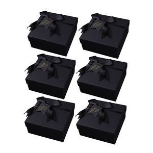 Подарочная коробка подарок подарки черные роскошные бумажные коробки Свадебные принадлежности угощение конфеты квадратная картон