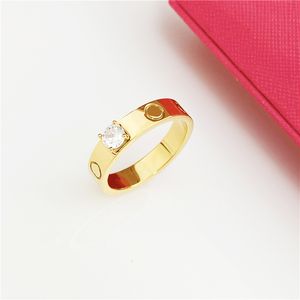 Aşk Yüzüğü Karterler Kadınlar İçin Elmas Yüzükler Tasarımcı Mücevher Band Ring Paslanmaz Çelik Partisi Düğün Nişan Yıldönümü Hediyesi 18K Altın Kaplama Gül Gümüş
