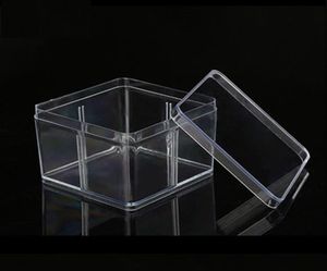 Kare Plastik Kutu 9.5*9.5cm Küçük aksesuarlar için 9,5cm Şeffaf PVC paketleme kutuları kapak kabına sahip SN725