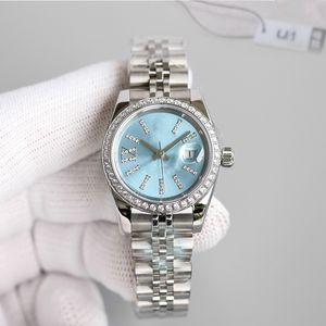 Lady Date Watches St9 Стальные двухтологические фиолетовые прозвища Diamond Dial 31 -мм автоматические мехииские женские наручные часы Юбилейные ремешки для сапфирового движения женские часы