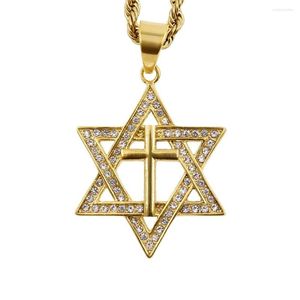 Kolye Kolyeleri İsrail Menorah Mutlu Hanuka Hexagram Ulusal Haç Kolye David Uzun Halat Zinciri Moda Takı Yahudi Yıldızı
