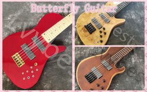 Редкие 5 струнных бабочек электрическая басовая гитара с черным оборудованием