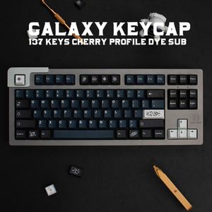 GMK Galaxy Büyük Set Kiraz Profili Boya Sub PBT KEYCAP İngilizce Özel Kişilik Key Kapakları Mekanik Klavye 61/64/68/75