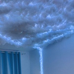 Lâmpadas do projetor 5M 3D Smart RGB LED Thundercloud Barra de luz Fundo decorativo EUUS Atmosfera Decoração do quarto Jogo Iluminação sem nuvem 230316